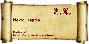 Marx Magda névjegykártya